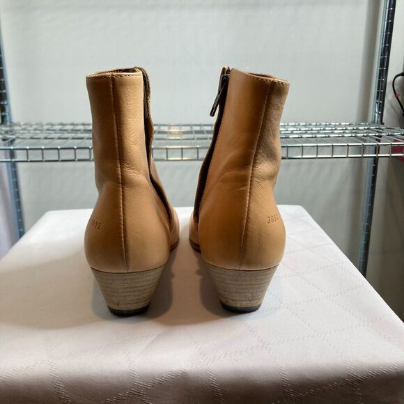 COMMON PROJECTS Women's Tan Chunky Stacked Heel Western Ankle Boots Size 36/6 - Picture 5 of 5